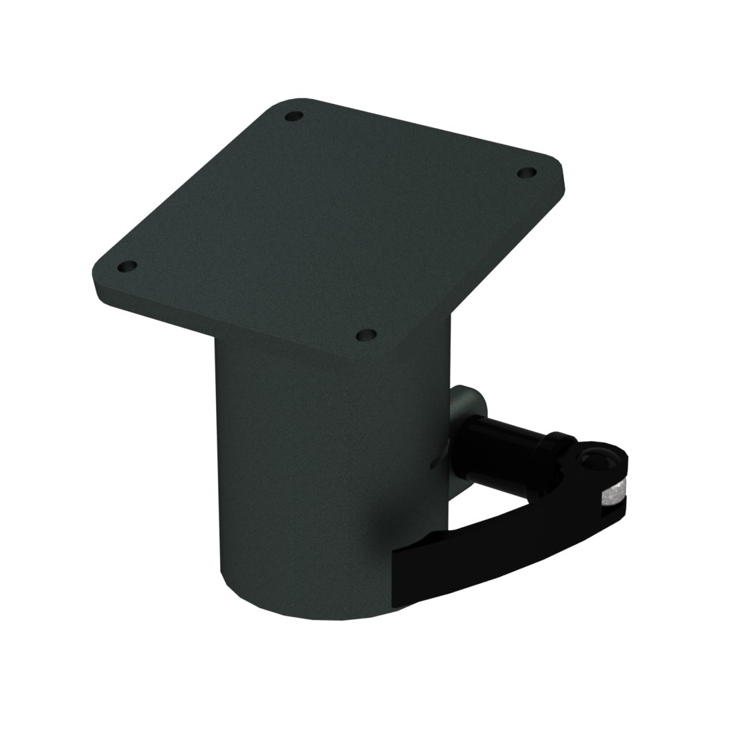 Adapter für Platte Laptop-Halterung 60x60, Rohrform mit Exzenterhebel, 15 Grad Neigung Adapter für Platte Laptop-Halterung 60x60, Rohrform mit Exzenterhebel, 15 Grad Neigung