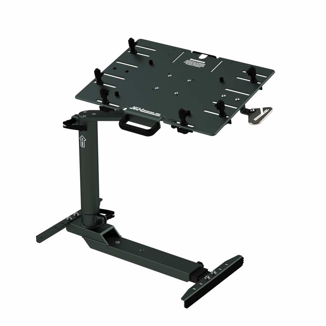 Laptop-Haltesystem Notebookboy® MEDI auf Einspreizbasis mit Standrohr 300 mm und Gurtleitöse Laptop-Haltesystem Notebookboy® MEDI auf Einspreizbasis mit Standrohr 300 mm und Gurtleitöse
