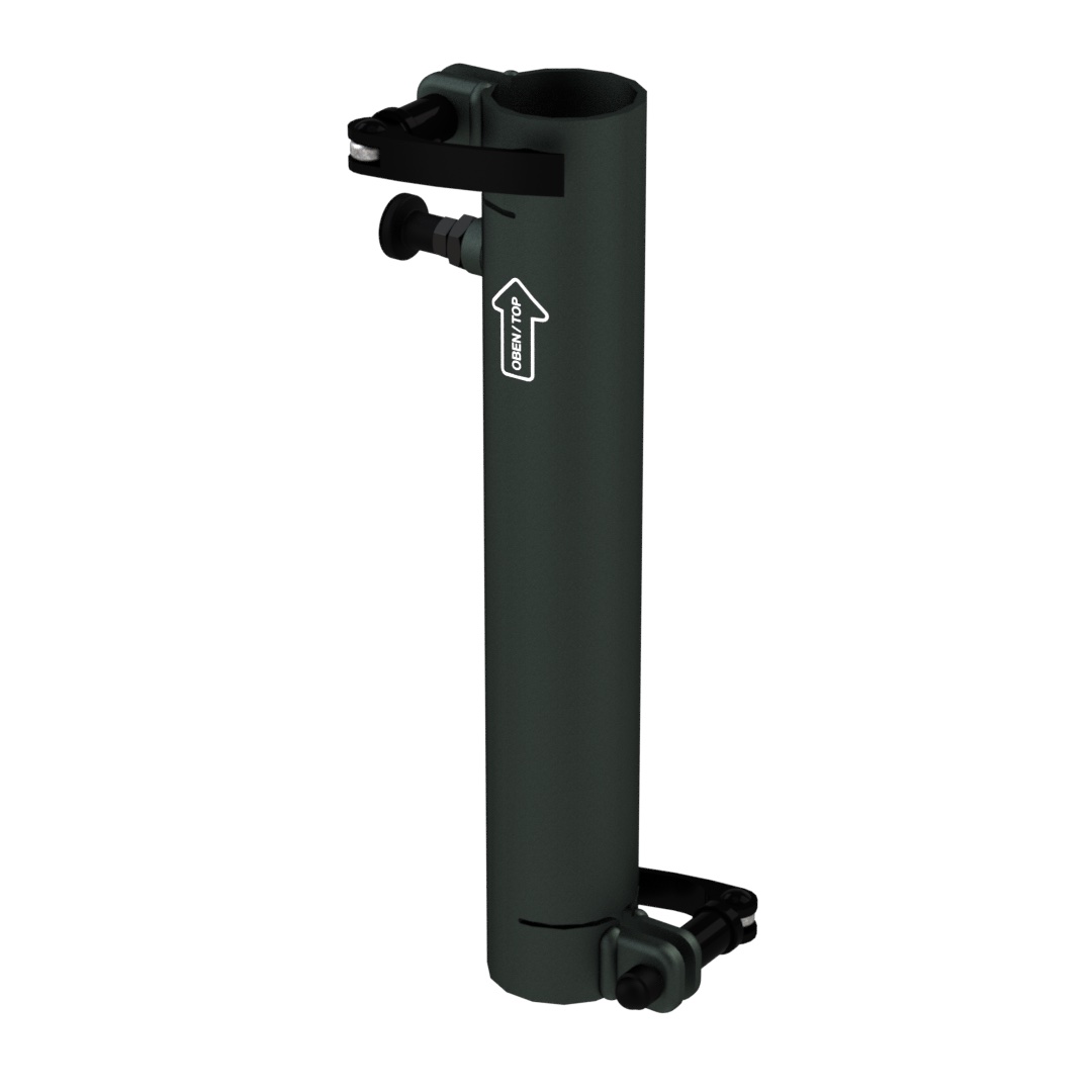 Standrohr 300 mm gerade mit 2 Exzenterhebeln und Rastbolzen für Laptop-Halterung Standrohr 300 mm gerade mit 2 Exzenterhebeln und Rastbolzen für Laptop-Halterung