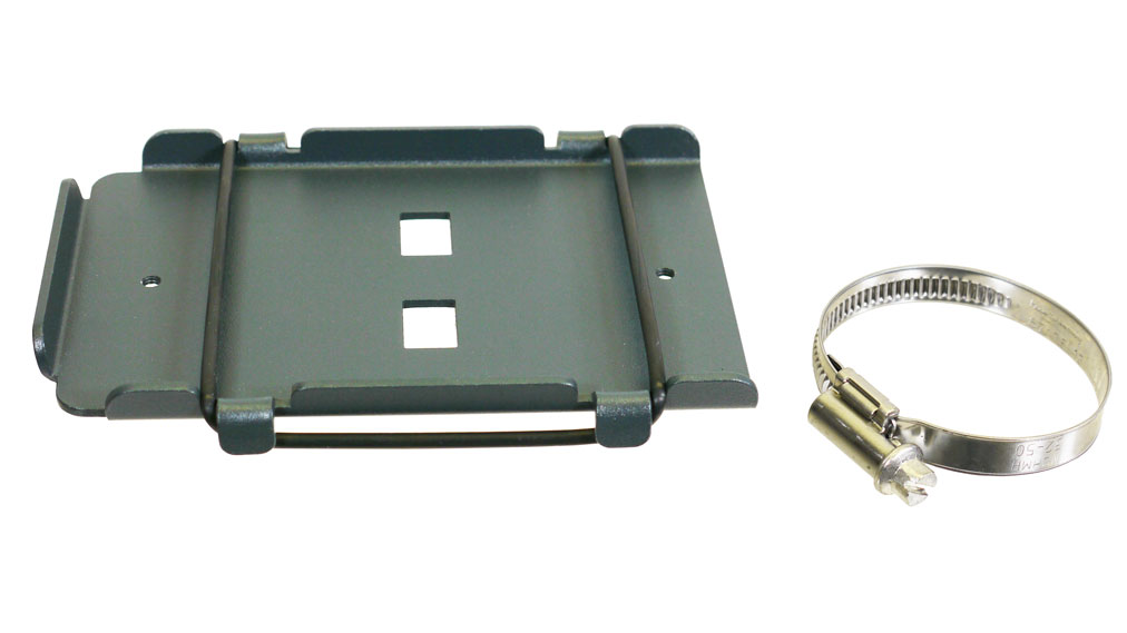 Netzteilplatte 85x150 mm am Standrohr für Laptop-Halterung Netzteilplatte 85x150 mm am Standrohr für Laptop-Halterung