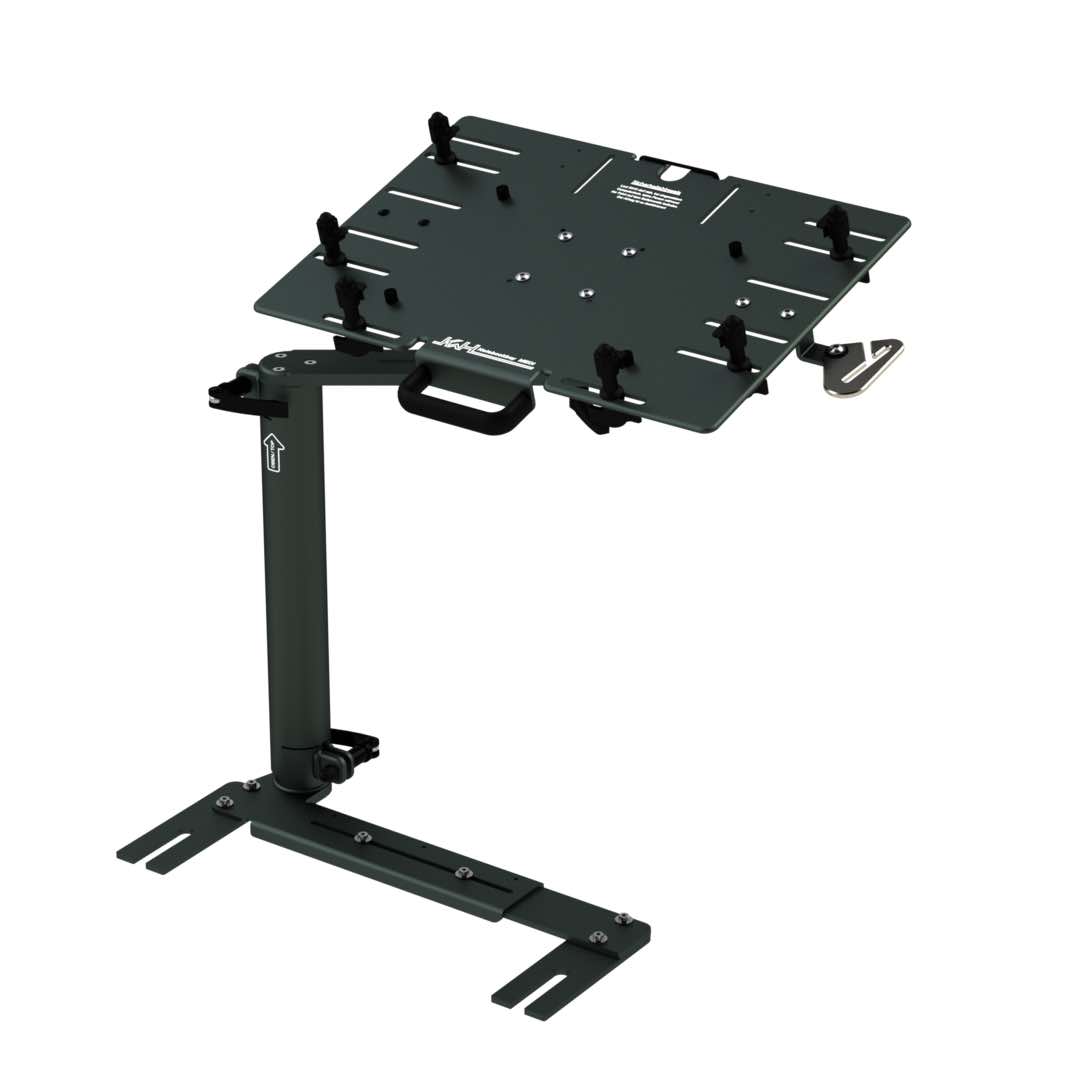 Laptop-Haltesystem Notebookboy® MEDI auf Einschraubbasis mit Standrohr 300 mm und Gurtleitöse Laptop-Haltesystem Notebookboy® MEDI auf Einschraubbasis mit Standrohr 300 mm und Gurtleitöse