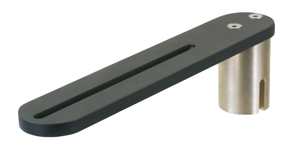 Schwenkarm für Notebook-Halterung mit Rastnut am Gelenkzapfen für Standrohrrastung Schwenkarm für Notebook-Halterung mit Rastnut am Gelenkzapfen für Standrohrrastung